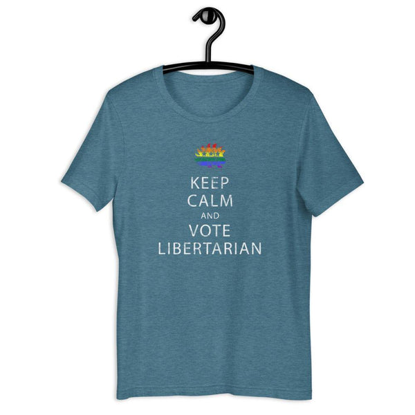 Keep Calm and Vote Libertarian LGBT Pride Unisex T-Shirt - Proud Libertarian - Proud Libertarian