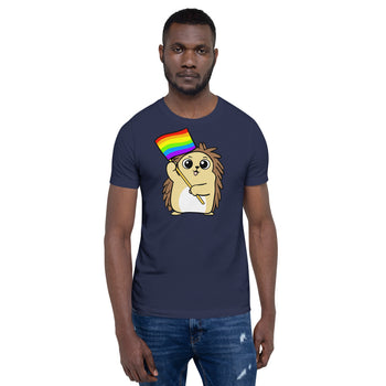 LGBTQ Cartoon Porcupine Short-Sleeve Unisex T-Shirt - Proud Libertarian - Cartoons of Liberty