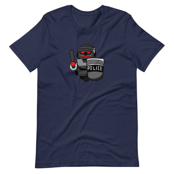 InHuman Police Robot Cartoon Short Sleeve Unisex T-Shirt - Proud Libertarian - Cartoons of Liberty