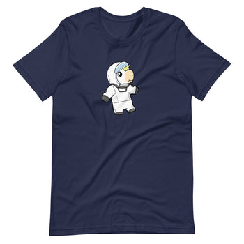 Space Unicorn Cartoon Short Sleeve Unisex T-Shirt - Proud Libertarian - Cartoons of Liberty