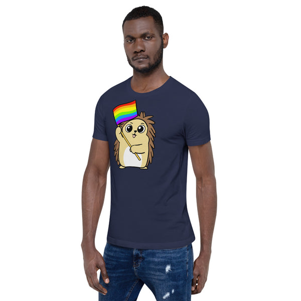 LGBTQ Cartoon Porcupine Short-Sleeve Unisex T-Shirt - Proud Libertarian - Cartoons of Liberty