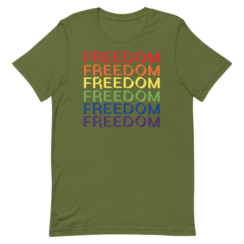 FREEDOM (LGBTQ PRIDE) Short-Sleeve Unisex T-Shirt - Proud Libertarian - Proud Libertarian