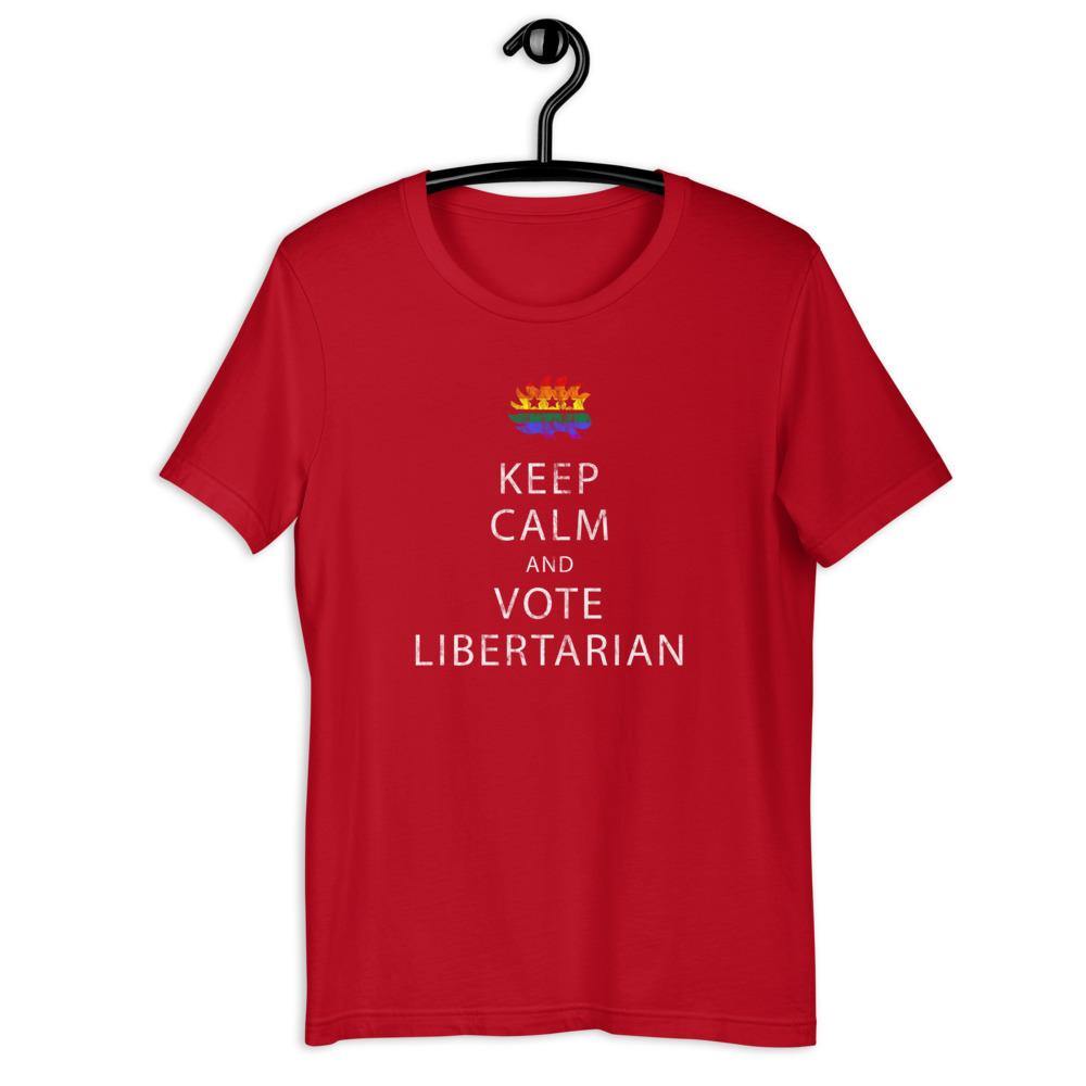 Keep Calm and Vote Libertarian LGBT Pride Unisex T-Shirt - Proud Libertarian - Proud Libertarian