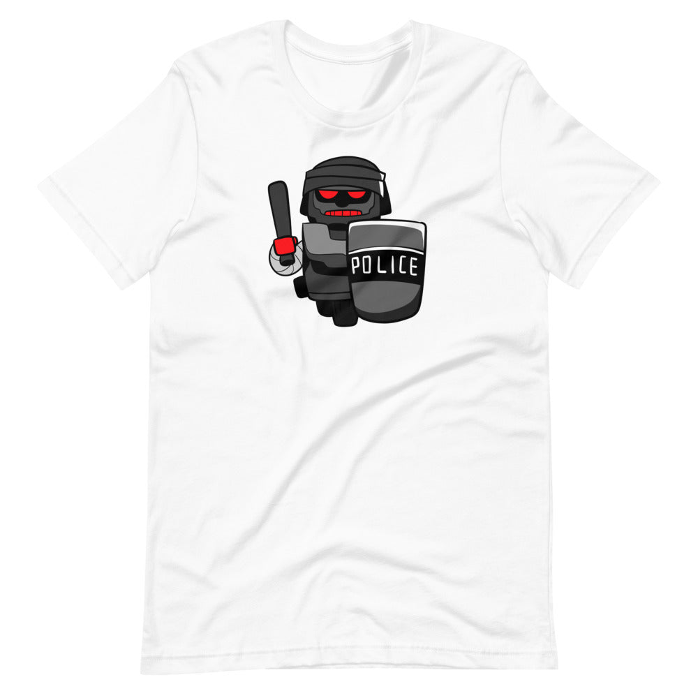 InHuman Police Robot Short-Sleeve Unisex T-Shirt - Proud Libertarian - Proud Libertarian