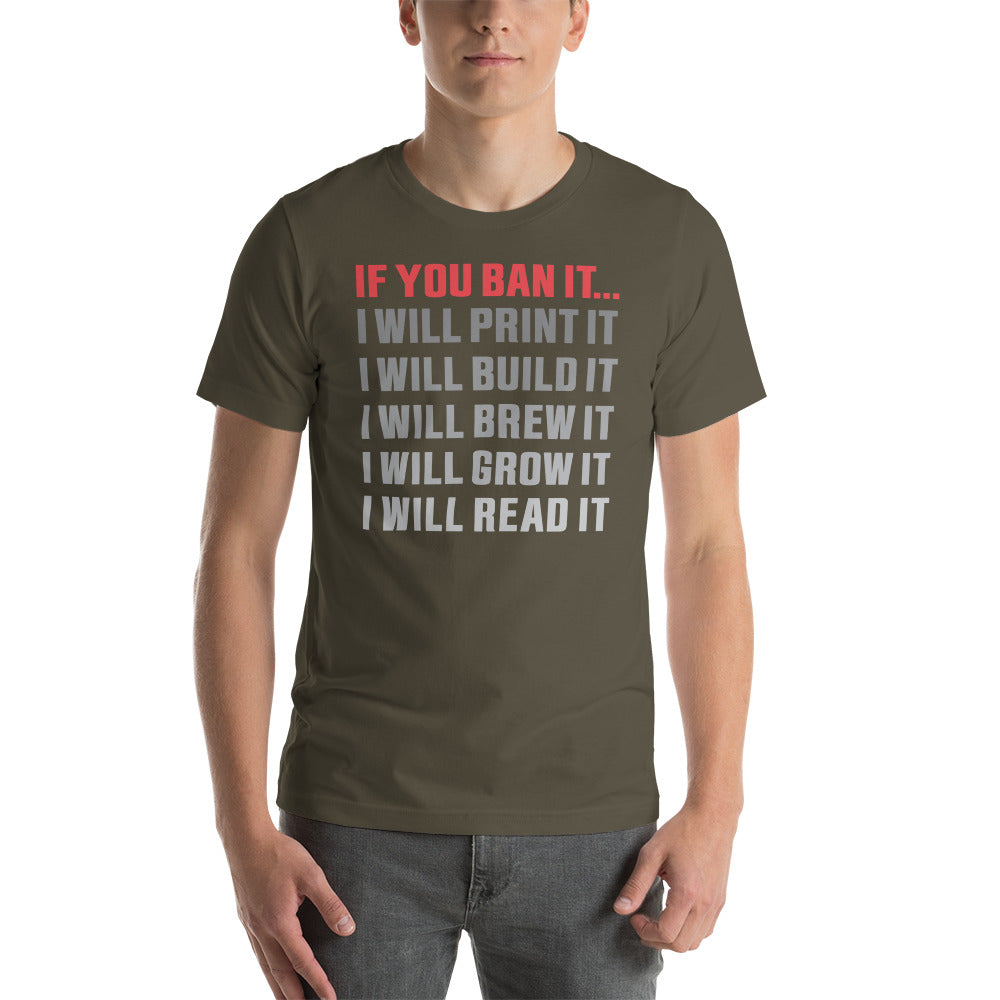 If you Ban it (LPTN Logo) Short-sleeve unisex t-shirt - Proud Libertarian - Libertarian Party of Tennessee