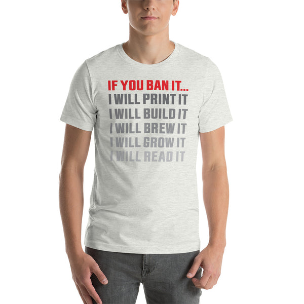 If you Ban it (LPTN Logo) Short-sleeve unisex t-shirt - Proud Libertarian - Libertarian Party of Tennessee