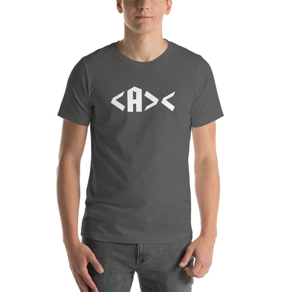 AnarchoChristian <A>< Unisex Short Sleeve T-Shirt - Proud Libertarian - AnarchoChristian