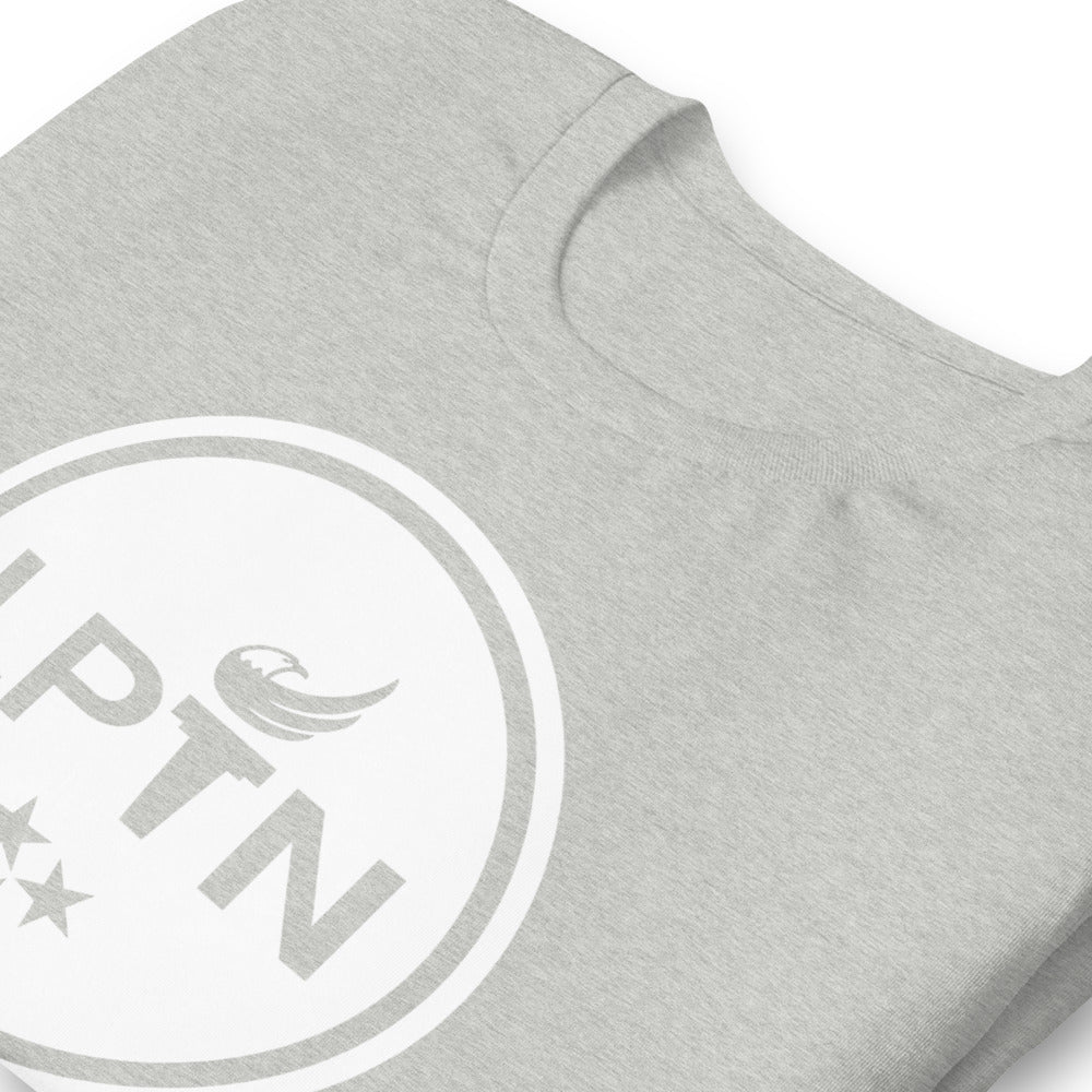 LPTN Logo (White) Short-sleeve unisex t-shirt - Proud Libertarian - Libertarian Party of Tennessee