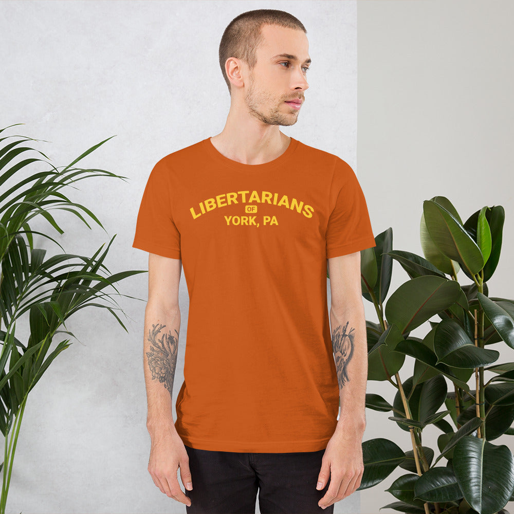 Libertarians of York PA Short-Sleeve Unisex T-Shirt - Proud Libertarian - Libertarian Party of Pennsylvania - York