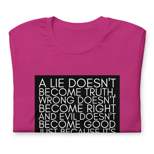 A lie doesn't become truth... Booker T Washington Unisex t-shirt - Proud Libertarian - NewStoics