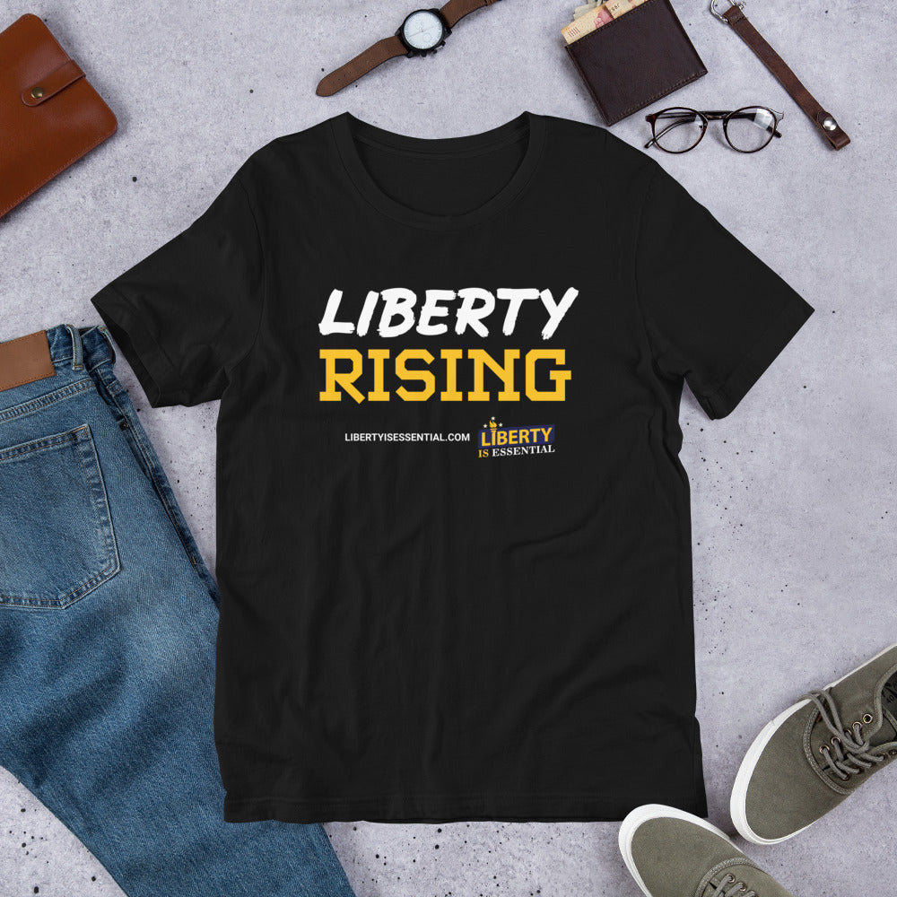 Liberty Rising Short-Sleeve Unisex T-Shirt - Proud Libertarian - Liberty is Essential