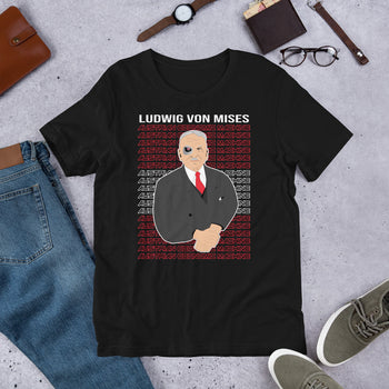 Ludwig von Mises - Austrian Economics Machine Short-Sleeve Unisex T-Shirt - Proud Libertarian - Hunter Wynn Designs