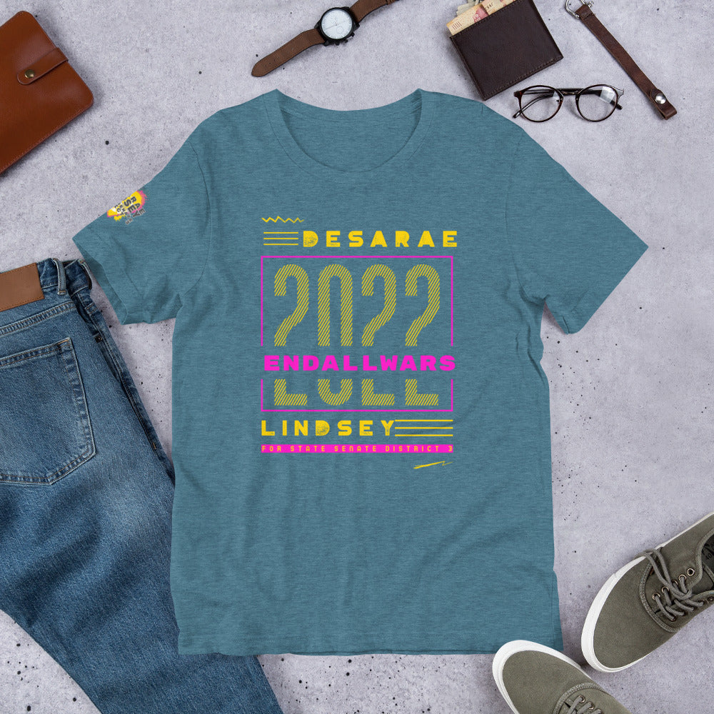 END ALL WARS Short-Sleeve Unisex T-Shirt - Proud Libertarian - Desarae Lindsey for Texas