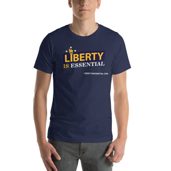 Liberty is Essential (logo) Short-Sleeve Unisex T-Shirt - Proud Libertarian - Liberty is Essential