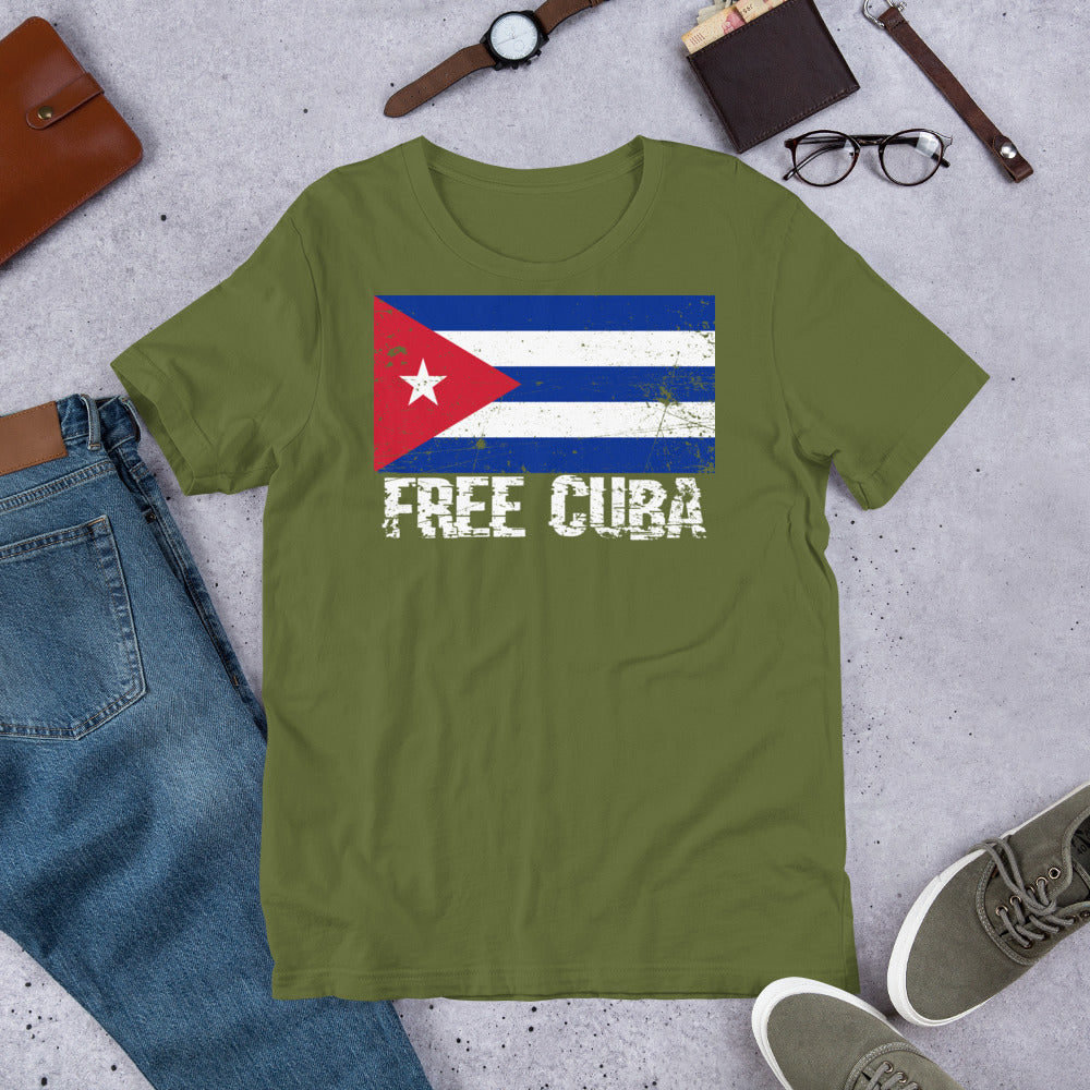 FREE CUBA Flag Short-Sleeve Unisex T-Shirt - Proud Libertarian - Libertarian Frontier