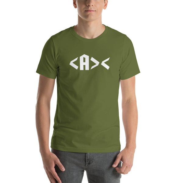 AnarchoChristian <A>< Unisex Short Sleeve T-Shirt - Proud Libertarian - AnarchoChristian