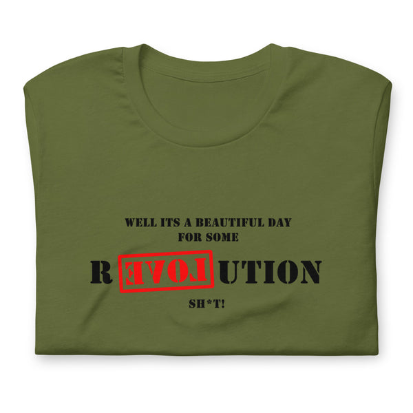 A Great Day for R[EVOL]UTION Short-sleeve unisex t-shirt - Proud Libertarian - Libertarian Party of Tennessee