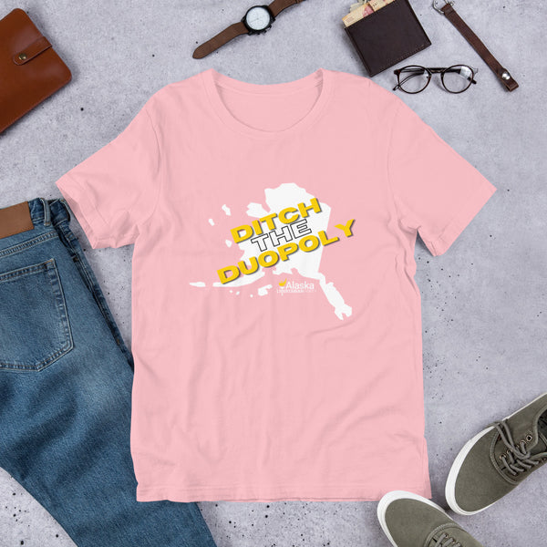 Ditch the Duopoly - Alaska LP Short-Sleeve Unisex T-Shirt - Proud Libertarian - Alaska Libertarian Party