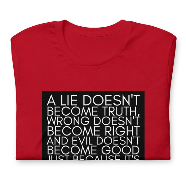 A lie doesn't become truth... Booker T Washington Unisex t-shirt - Proud Libertarian - NewStoics