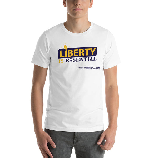 Liberty is Essential (logo) Short-Sleeve Unisex T-Shirt - Proud Libertarian - Liberty is Essential