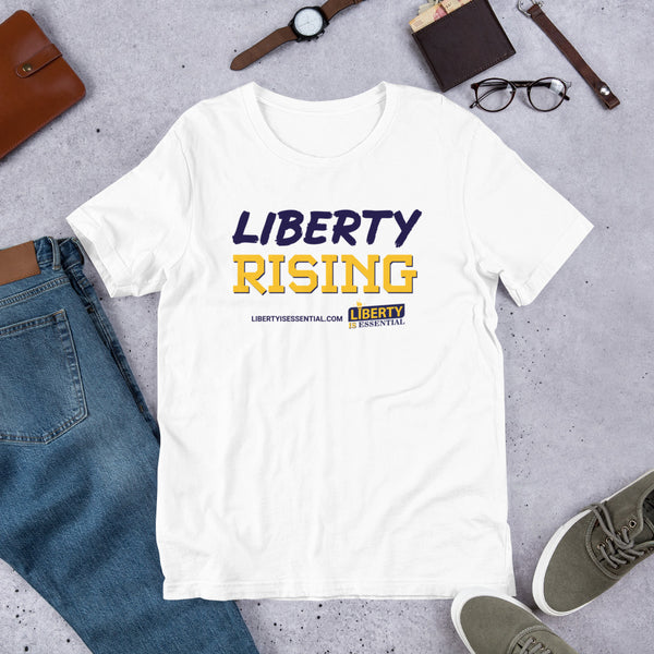 Liberty Rising Short-Sleeve Unisex T-Shirt - Proud Libertarian - Liberty is Essential