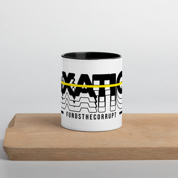 Taxation Funds the Corrupt Mug with Color Inside - Proud Libertarian - Proud Libertarian