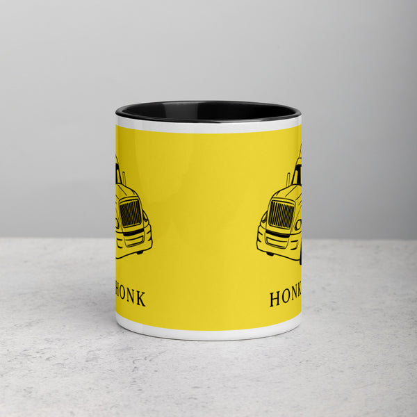 Honk Hunk Trucker Protest (Don't Tread) Mug with Color Inside - Proud Libertarian - Owluntaryist