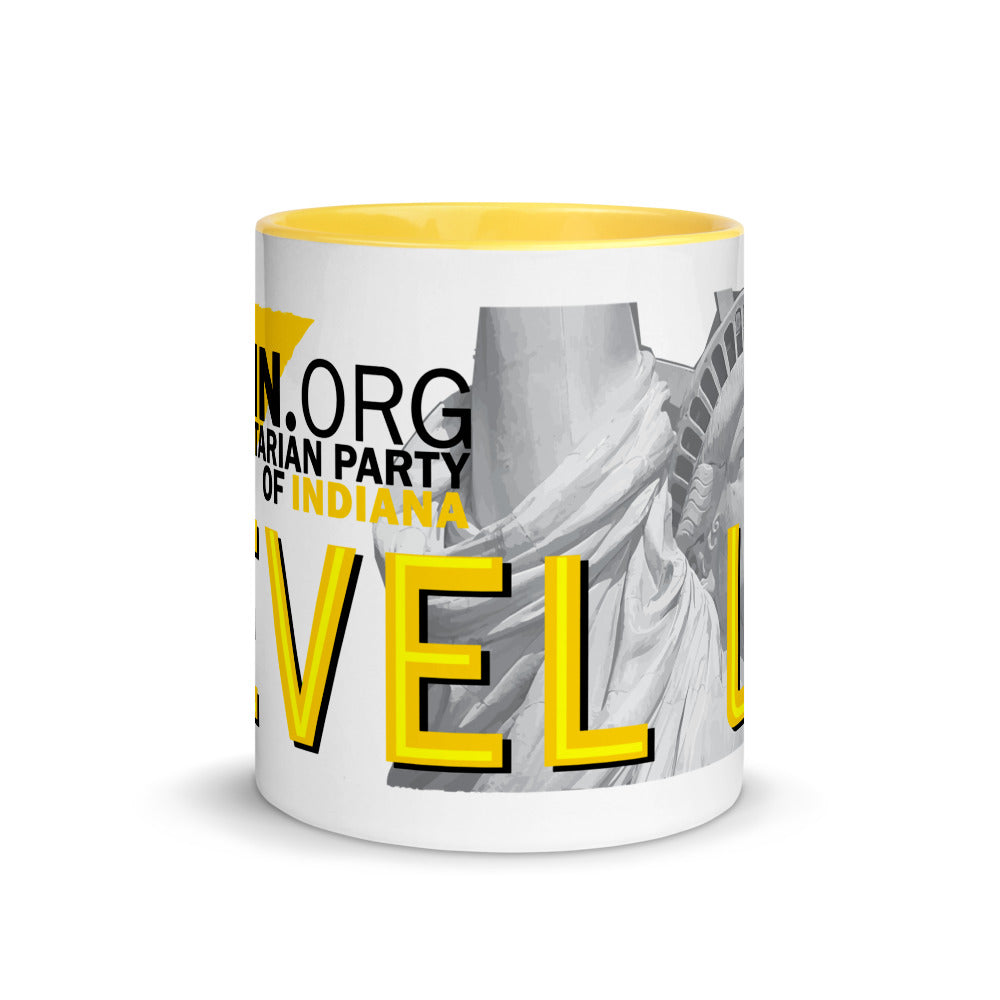Level Up for Liberty LP Indiana Mug with Color Inside - Proud Libertarian - Libertarian Party of Indiana