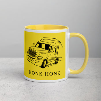 Honk Hunk Trucker Protest (Don't Tread) Mug with Color Inside - Proud Libertarian - Owluntaryist