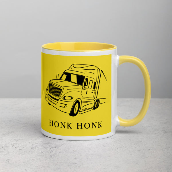 Honk Hunk Trucker Protest (Don't Tread) Mug with Color Inside - Proud Libertarian - Owluntaryist