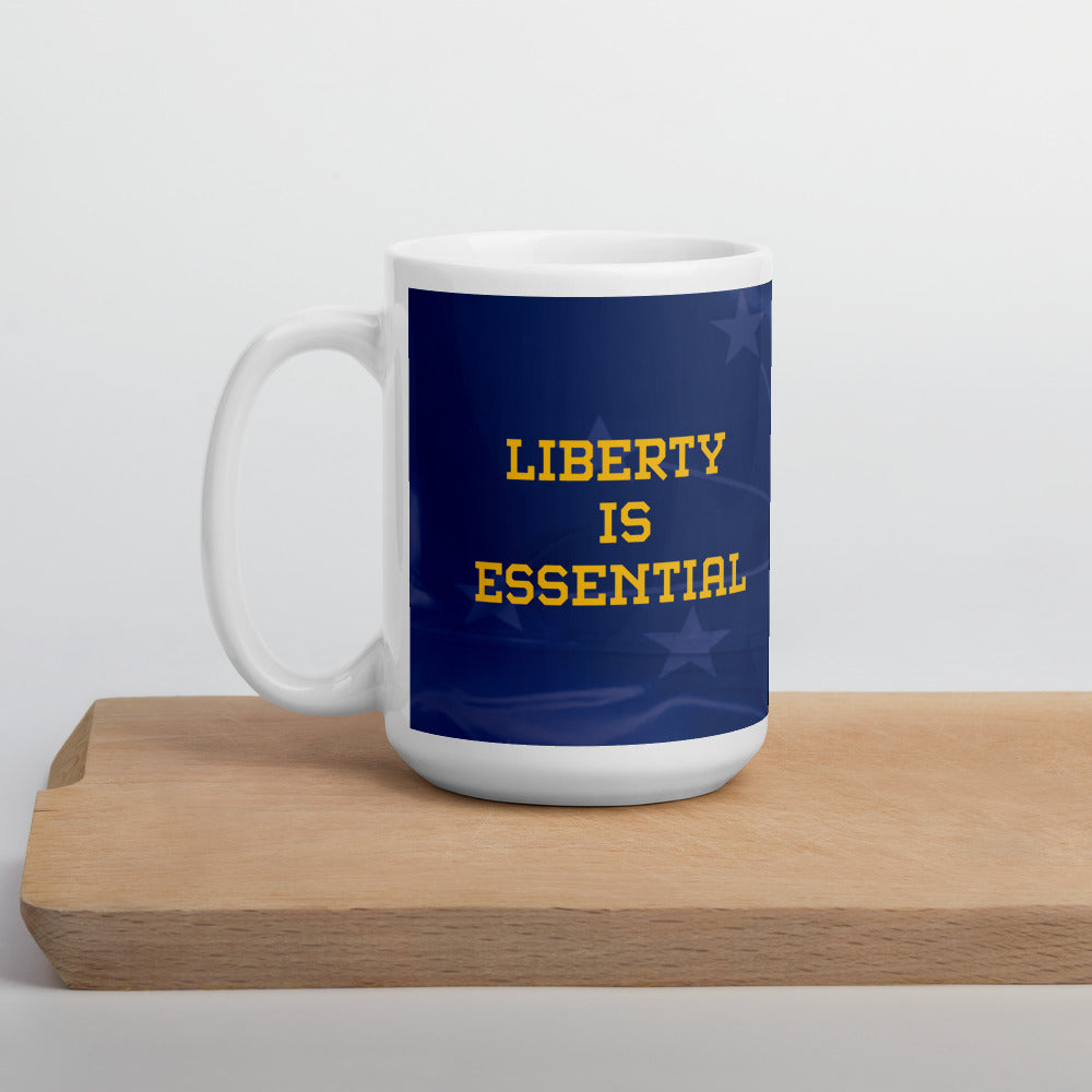 Liberty is Essential White glossy mug - Proud Libertarian - Liberty is Essential