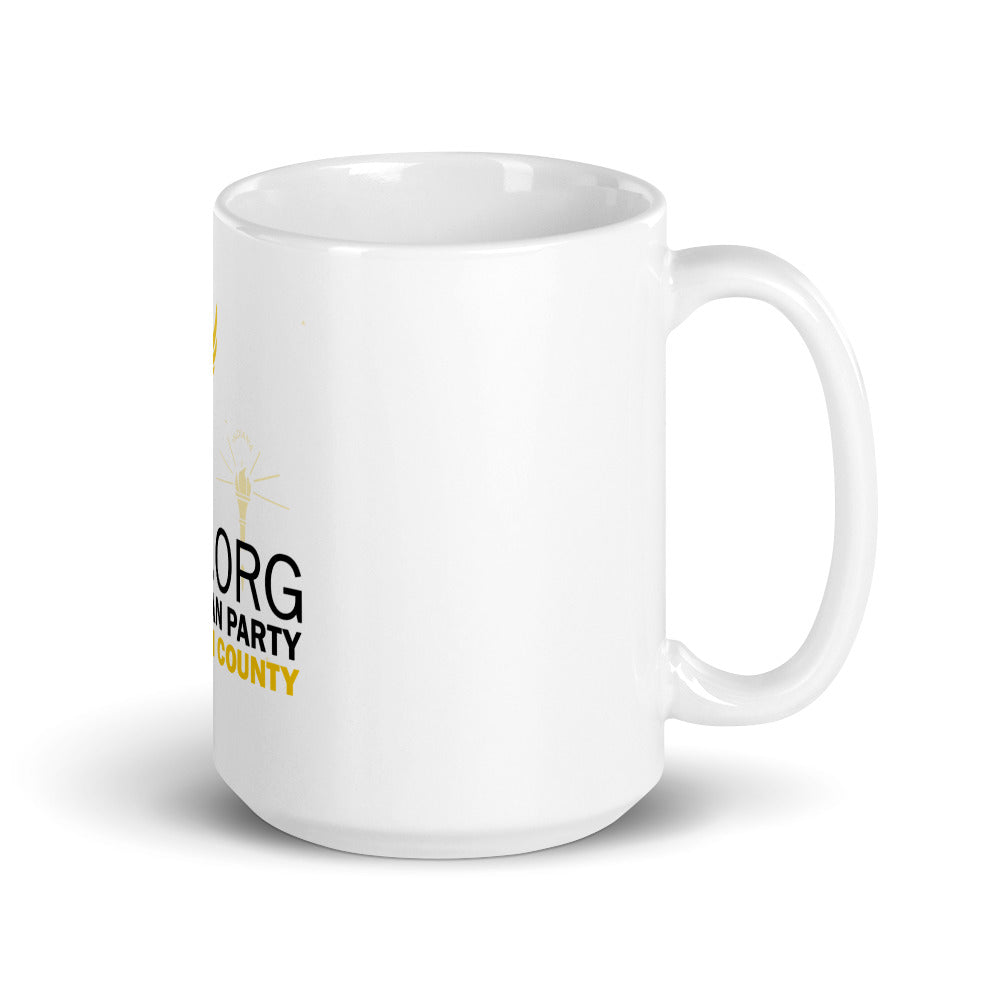 LP Indiana Morgan County White glossy mug - Proud Libertarian - Libertarian Party of Indiana - Morgan County