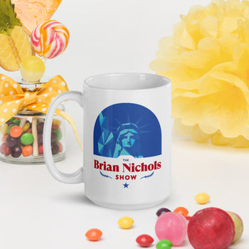 Brian Nichols Show Logo White glossy mug - Proud Libertarian - The Brian Nichols Show