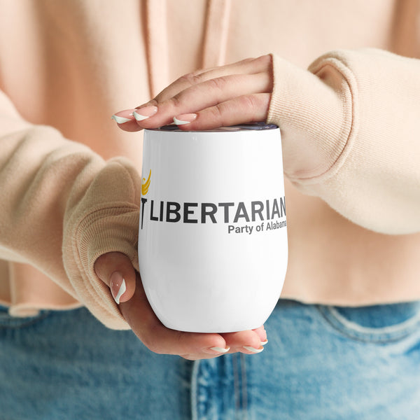 LP Alabama Wine tumbler - Proud Libertarian - Libertarian Party of Alabama