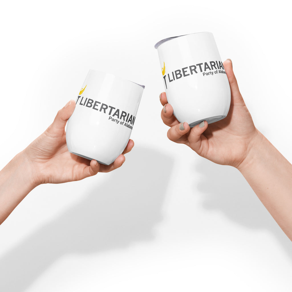 LP Alabama Wine tumbler - Proud Libertarian - Libertarian Party of Alabama