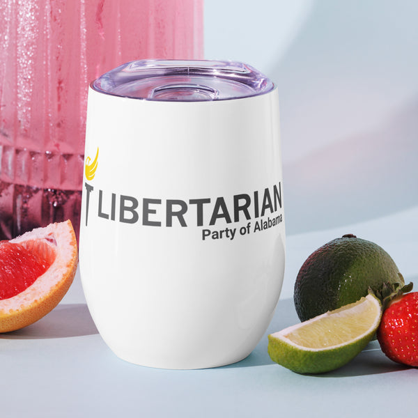 LP Alabama Wine tumbler - Proud Libertarian - Libertarian Party of Alabama