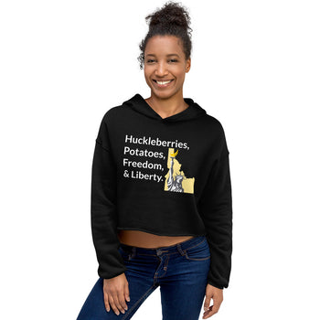 Huckleberries and Potatoes Crop Hoodie - Proud Libertarian - Libertarian Party of Idaho