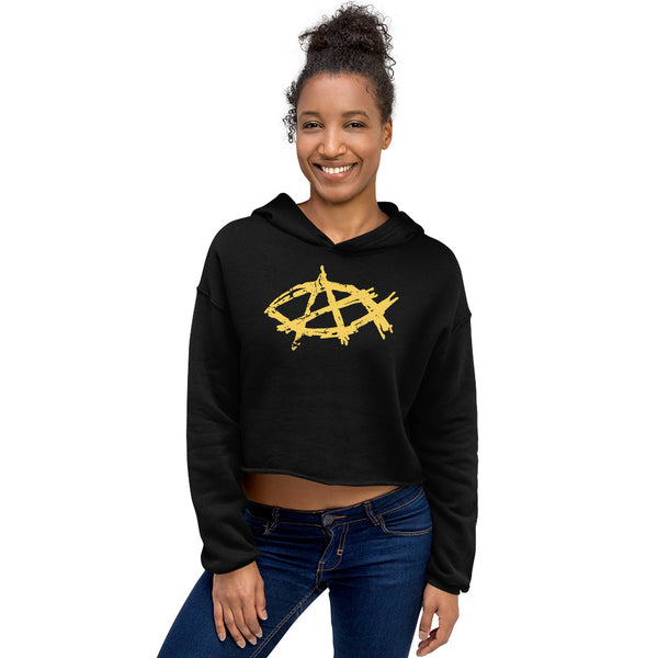 AnarchoChristian Crop Hoodie - Proud Libertarian - Anarchochristian