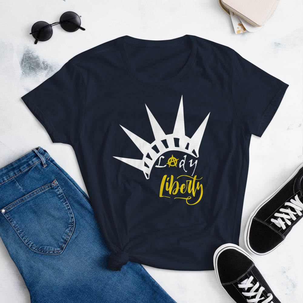 Lady Liberty Women's short sleeve t-shirt - Proud Libertarian - Rachael Revolution