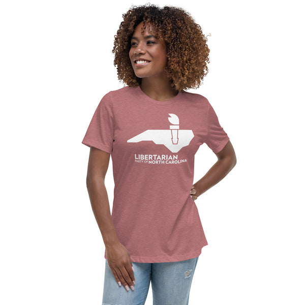 LPNC Women's Relaxed T-Shirt - Proud Libertarian - Libertarian Party of North Carolina