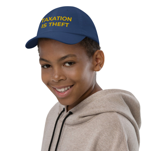 Taxation is Theft Youth baseball cap - Proud Libertarian - Proud Libertarian